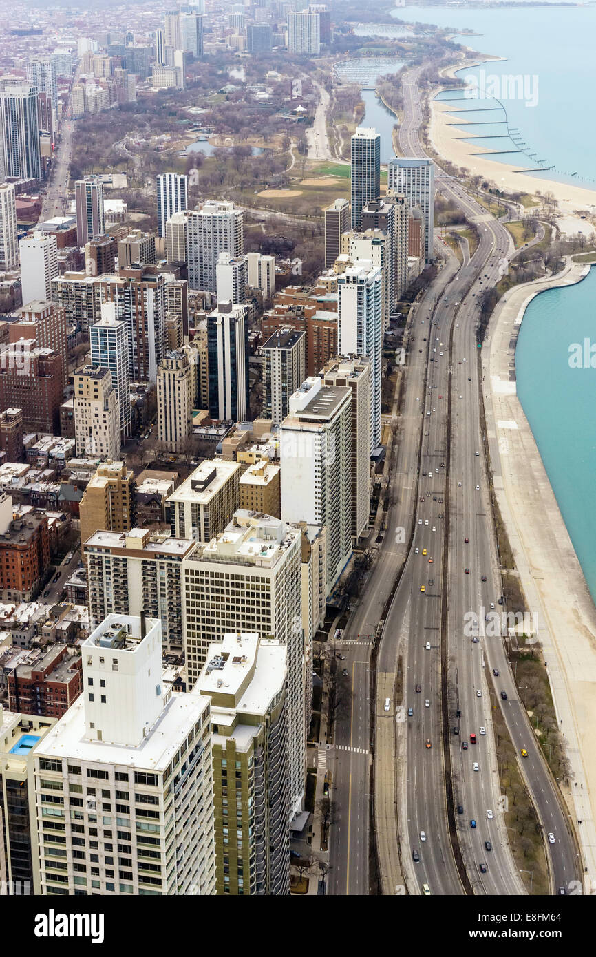 City coastline, Chicago, Illinois, United States Stock Photo