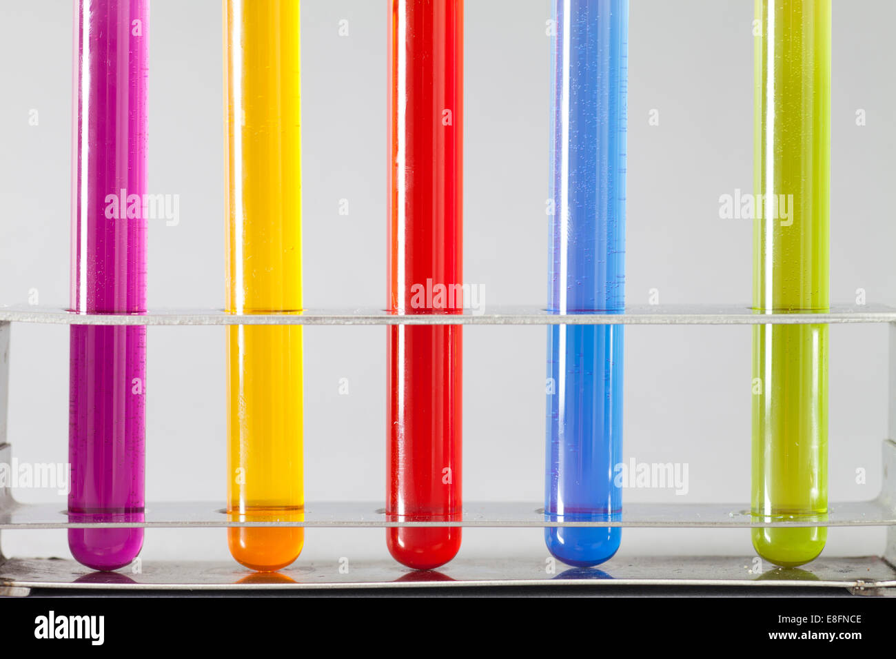Multicolored Test tubes in rack Stock Photo Alamy