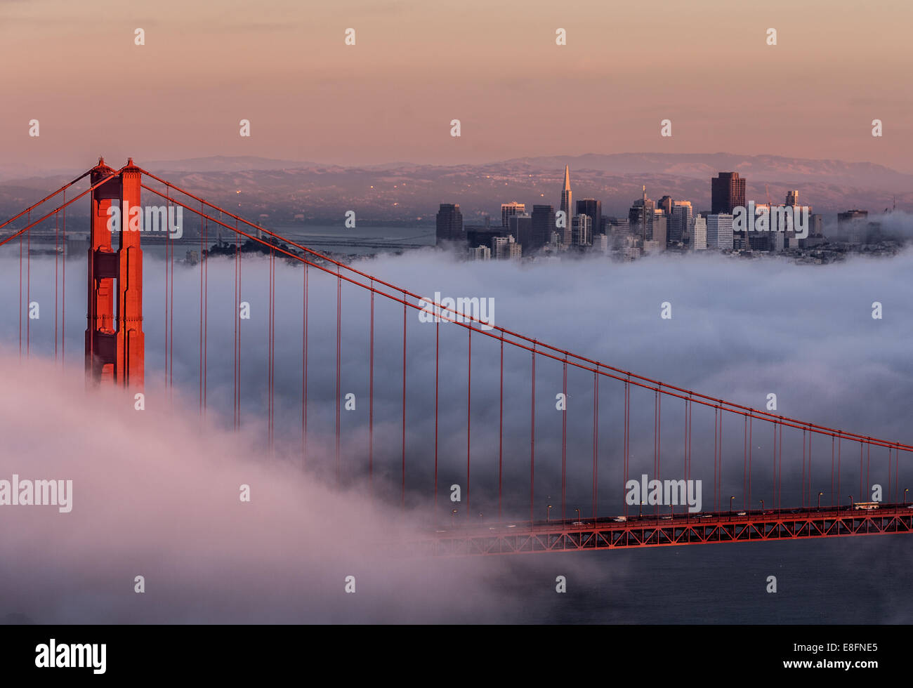 Cityscape and Golden Gate Bridge, San Francisco, California, USA Stock Photo