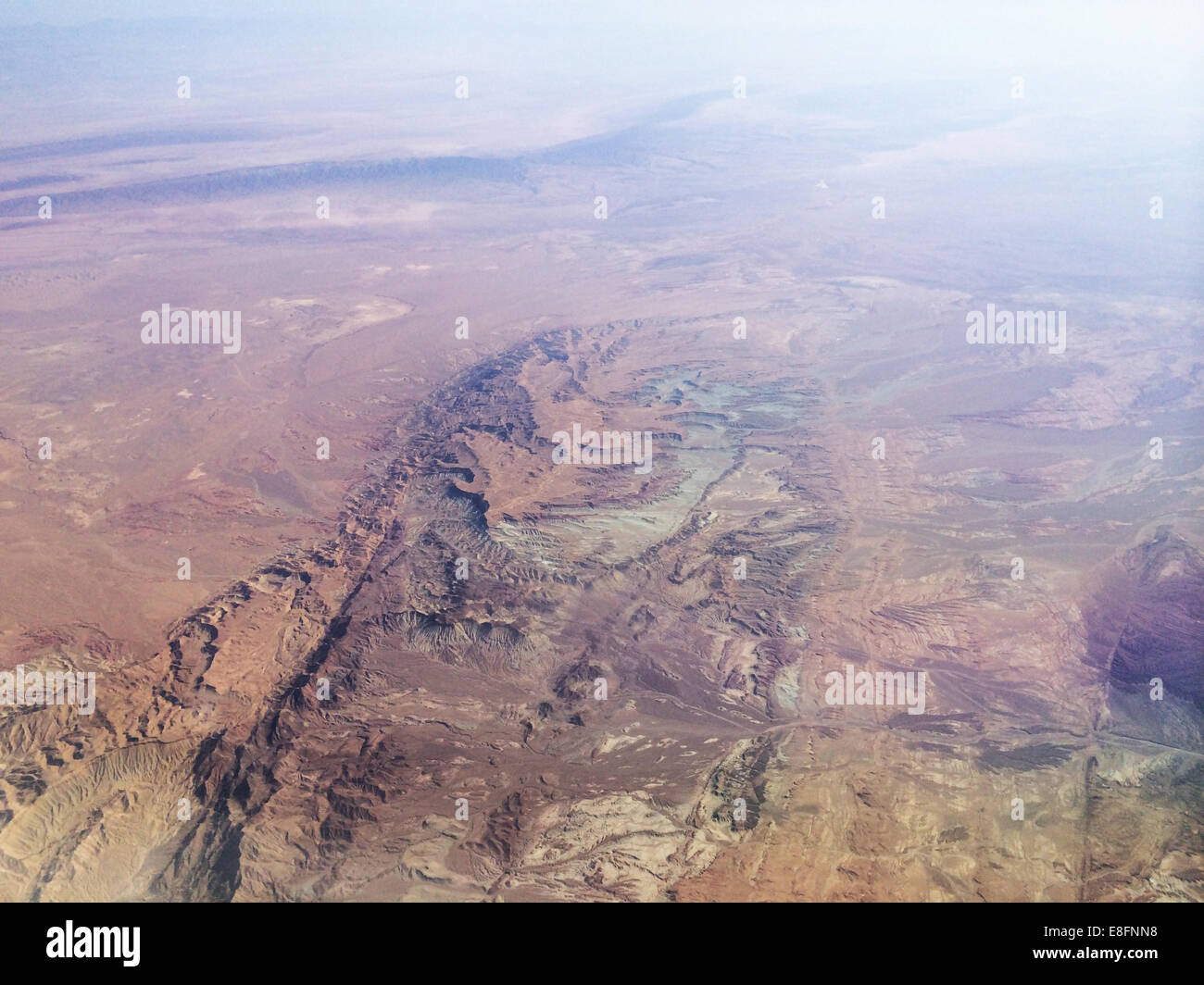 Iran, Kurdistan, Aerial view of Zagros mountains range Stock Photo