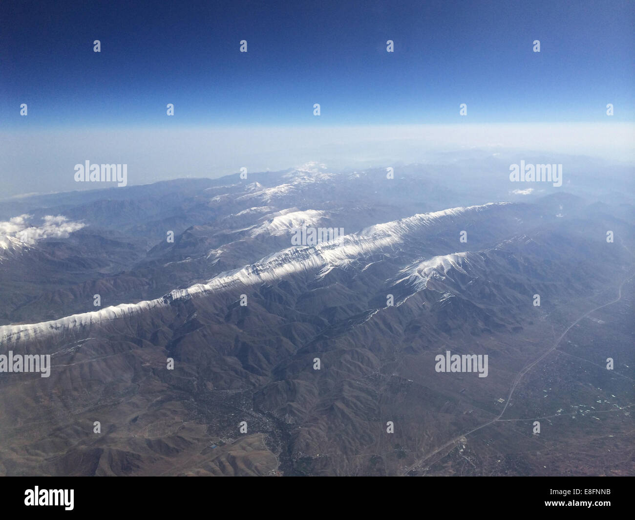 Iran, Aerial view of Alborz mountain range Stock Photo