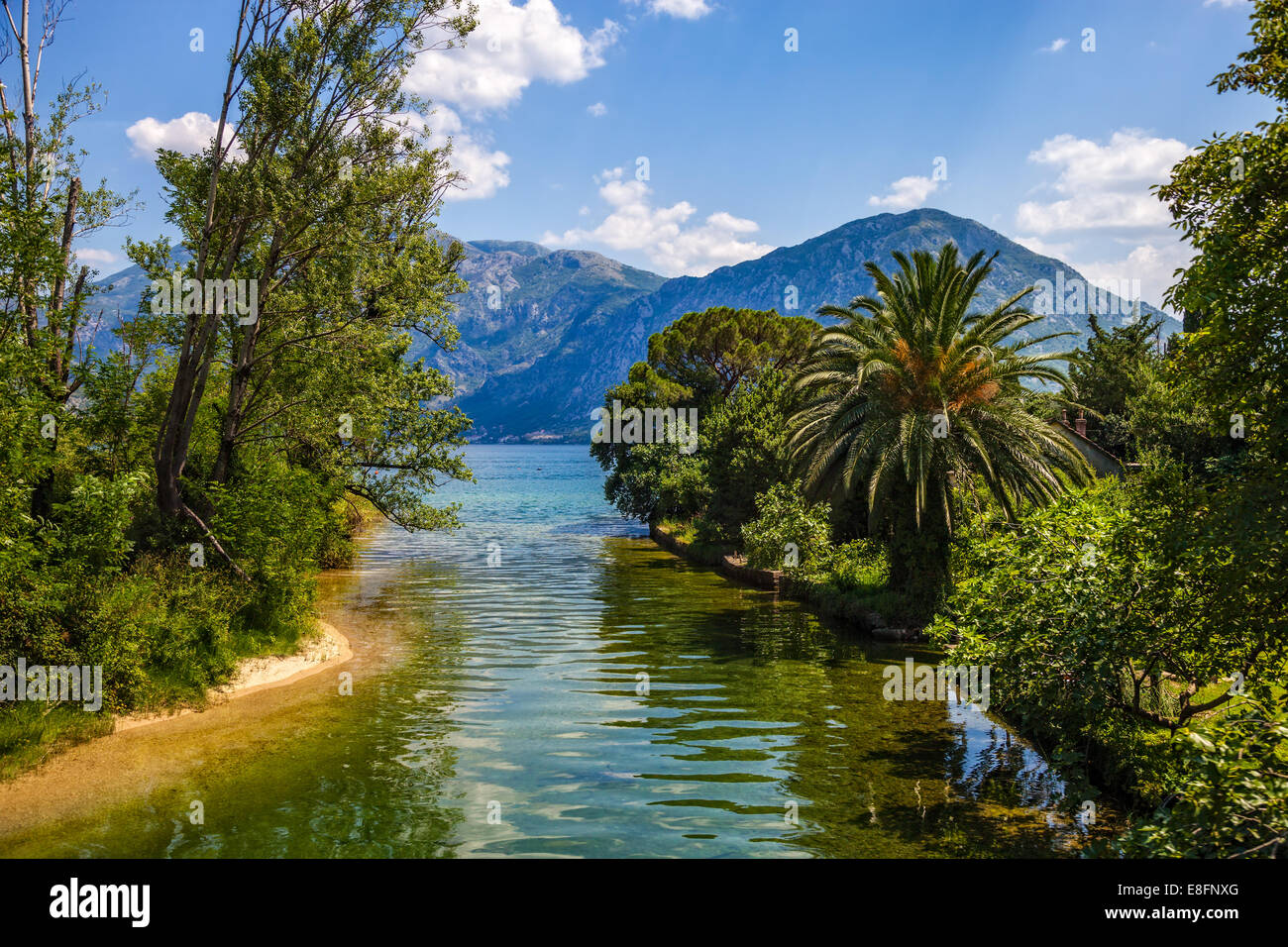 Small river flowing into the bay in Adriatic Sea, Croatia Stock Photo ...