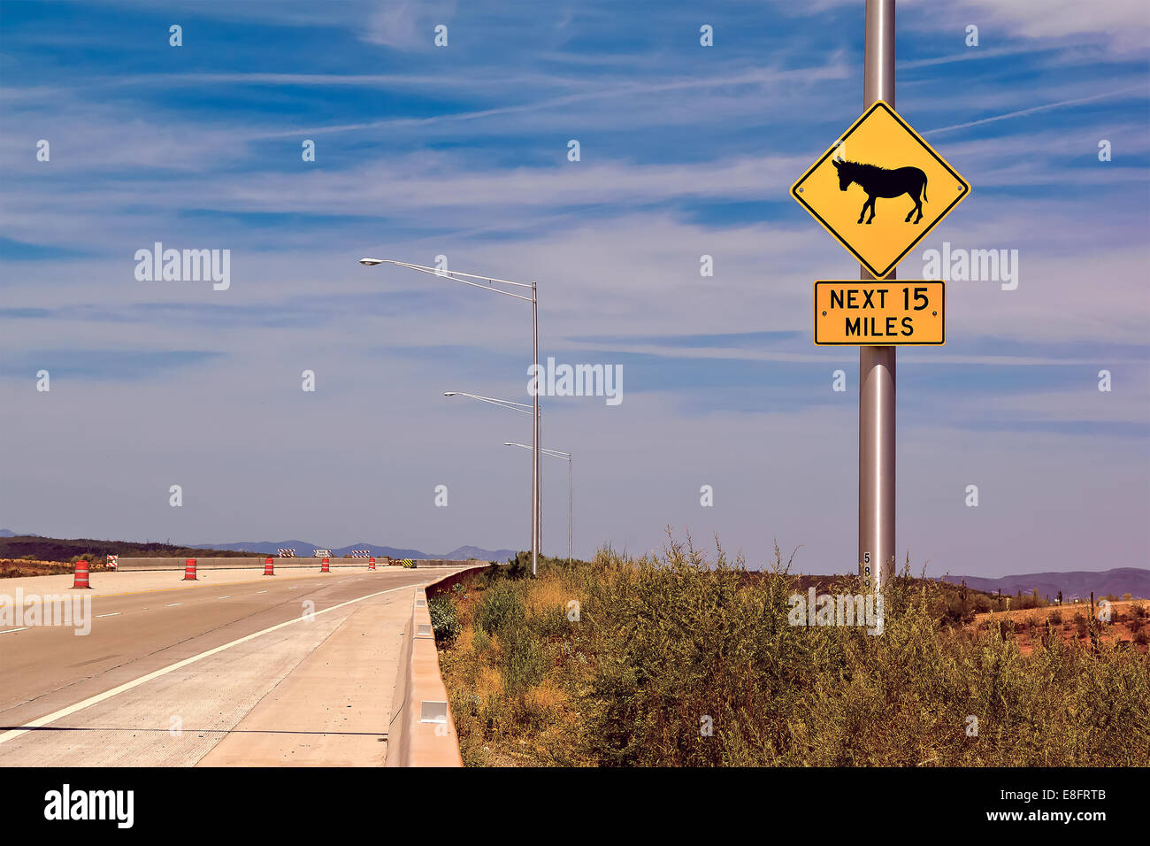 USA, Arizona, Maricopa County, Phoenix, Maricopa Freeway, Information sigh Stock Photo