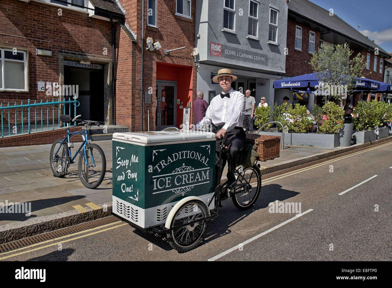 selling ice cream from a bicycle