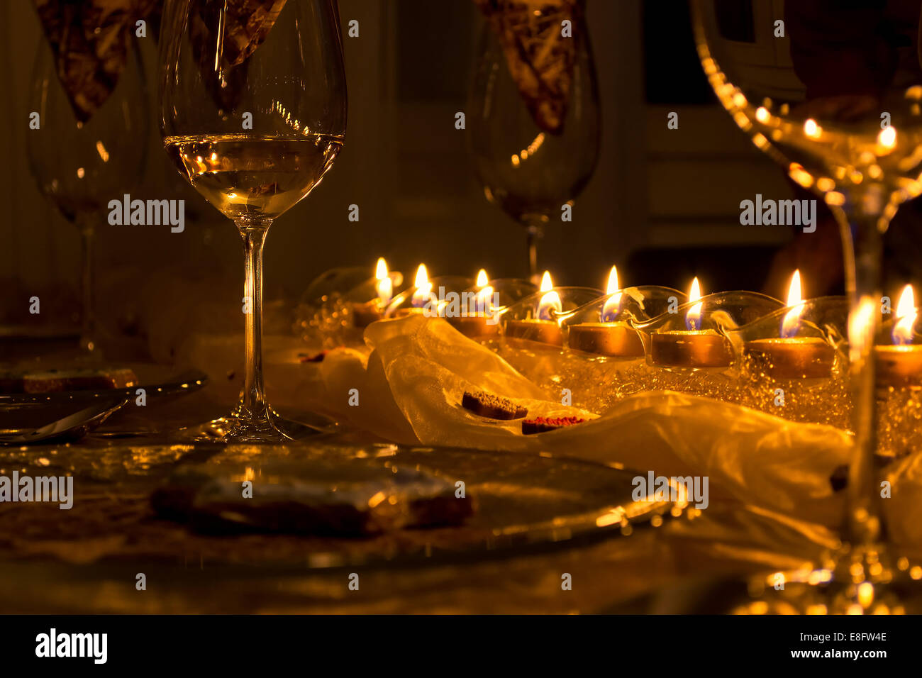 Solemn dining table Stock Photo
