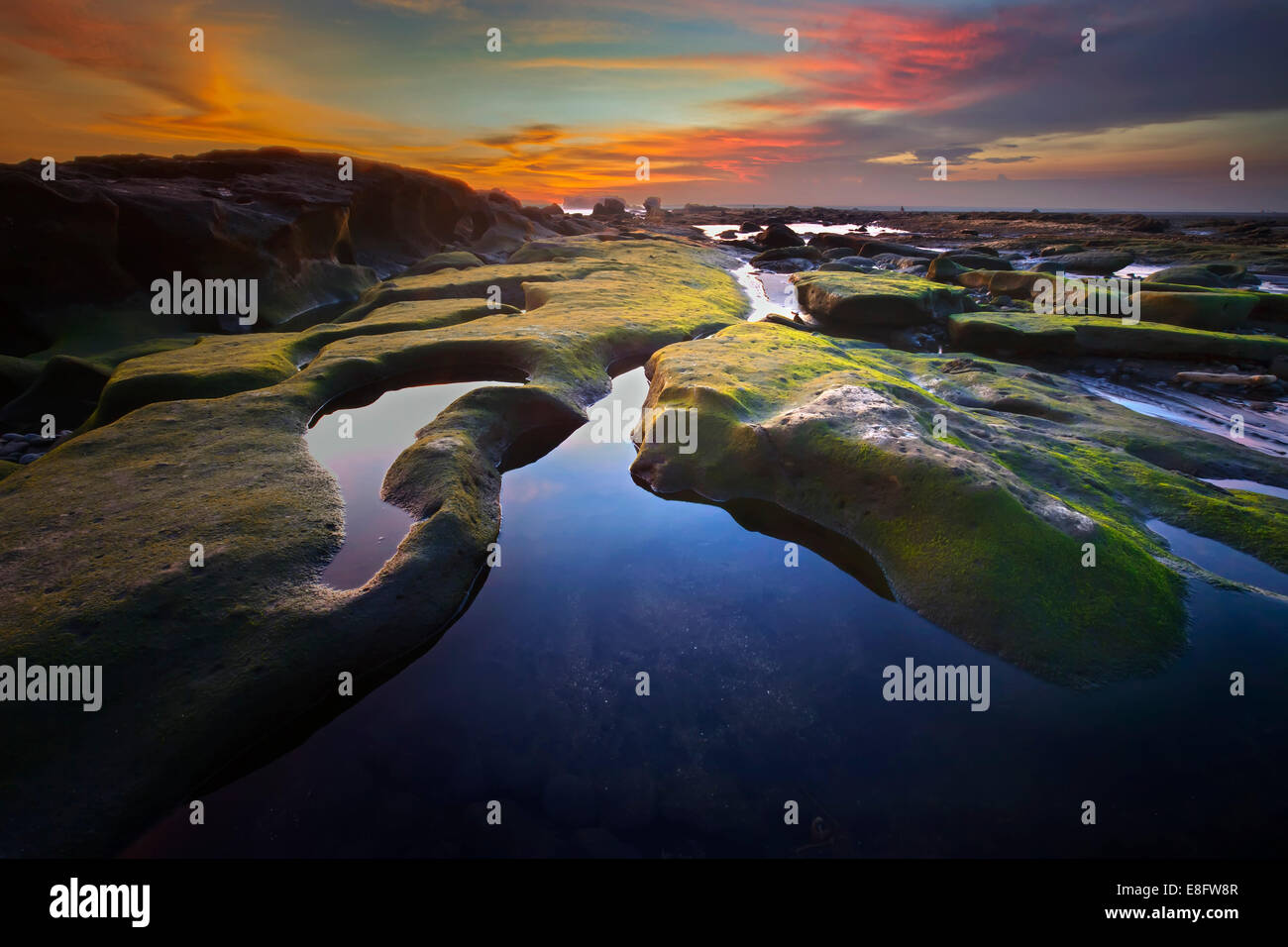 Indonesia, Bali, Mengening Beach, Beautiful rock formation at mengening beach Stock Photo