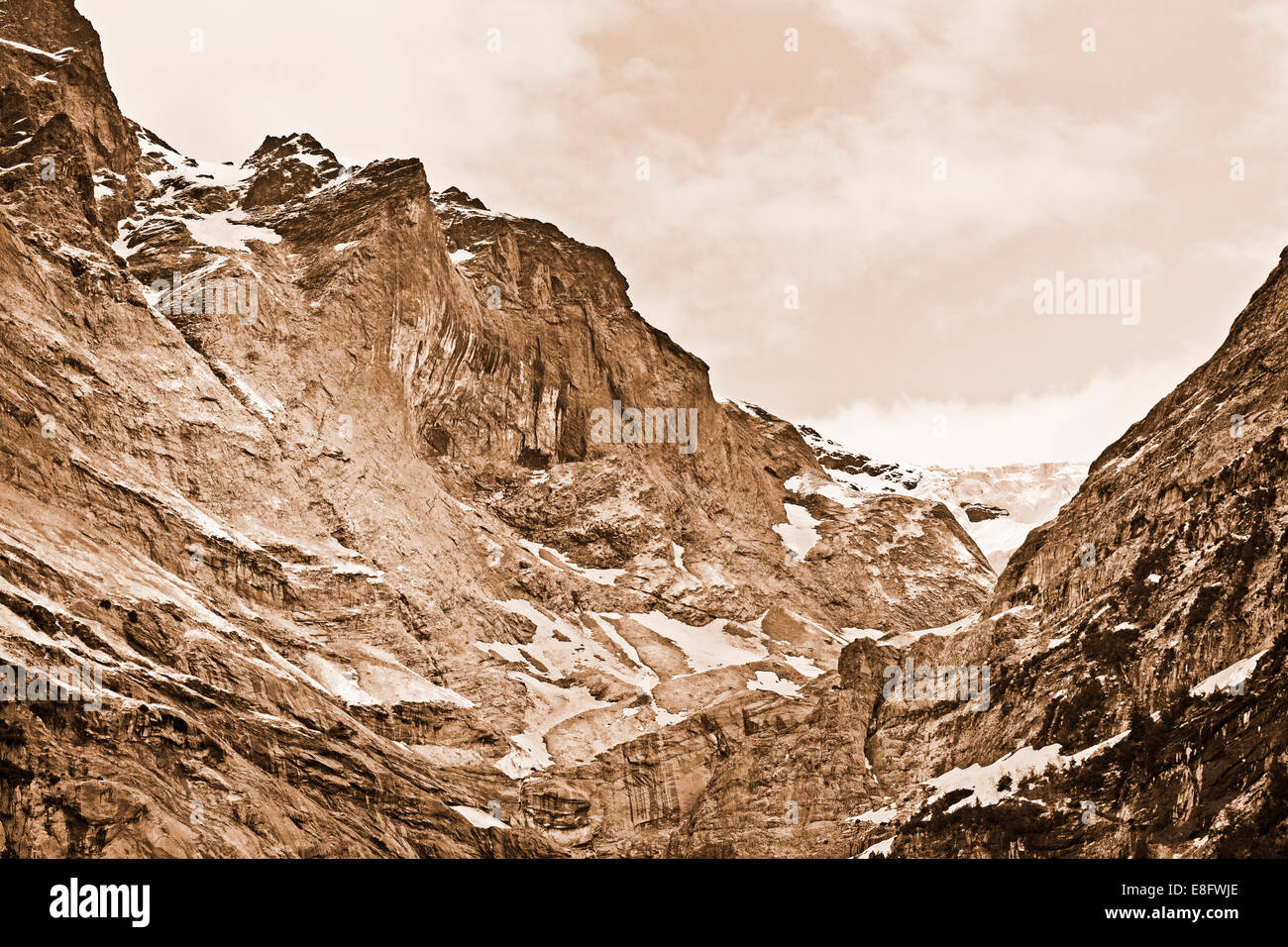Snowcapped mountain range Stock Photo