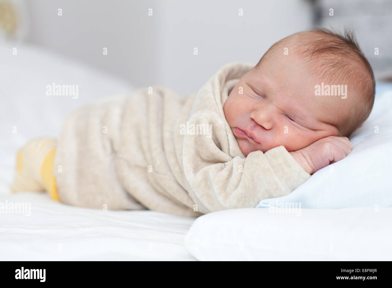 Newborn baby boy sleeping on hires stock photography and images Alamy