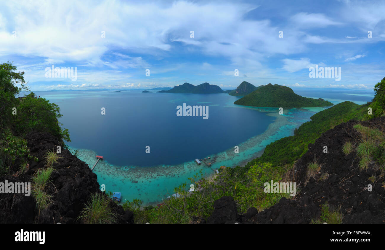 Malaysia, Sabah, Semporna, Mabul Island, Idyllic seascape Stock Photo
