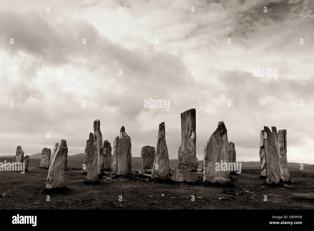 Callanish standing stones Lewis Western Isles, Scotland Stock Photo