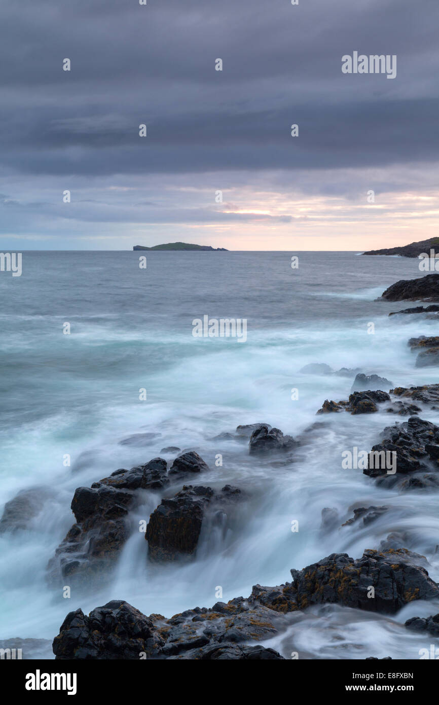 Sunset from Toe Head, Isle of Harris, Scotland Stock Photo