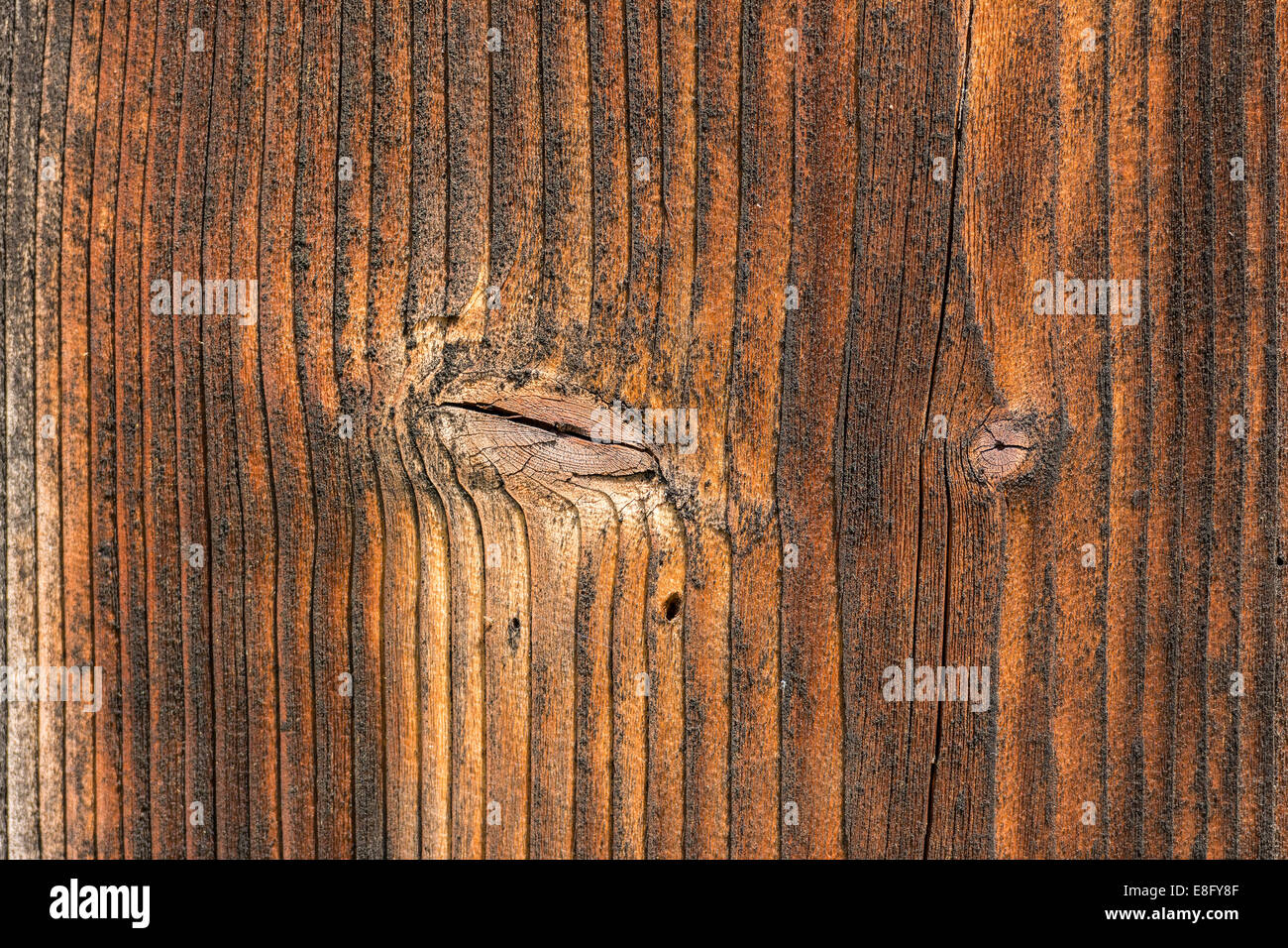Pine Wood Board Fence Texture Close Up Stock Photo