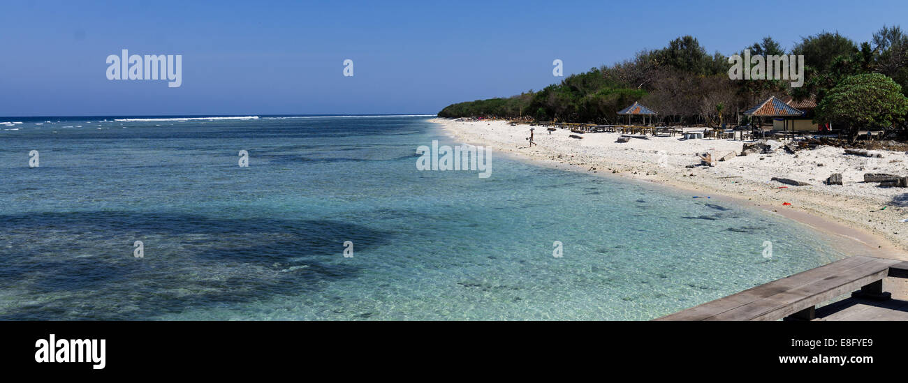 Beach view of the Gili Trawangan Island Stock Photo