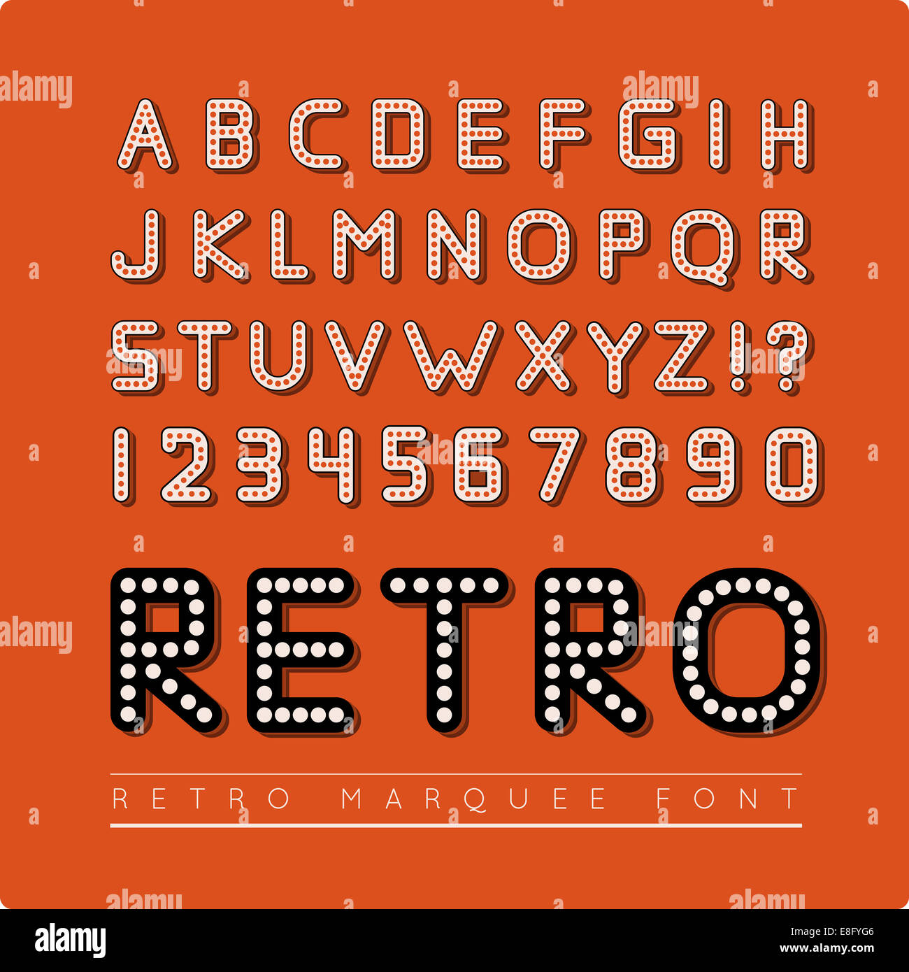 Retro marquee font Stock Photo - Alamy