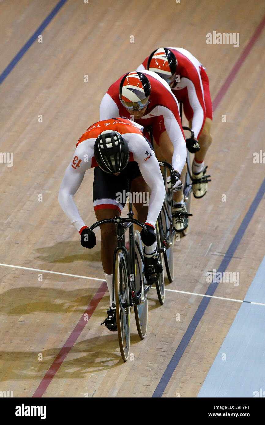 Matthew Crampton (ENG), Phillip Hindes (ENG) and Njisane Phillip (TTO
