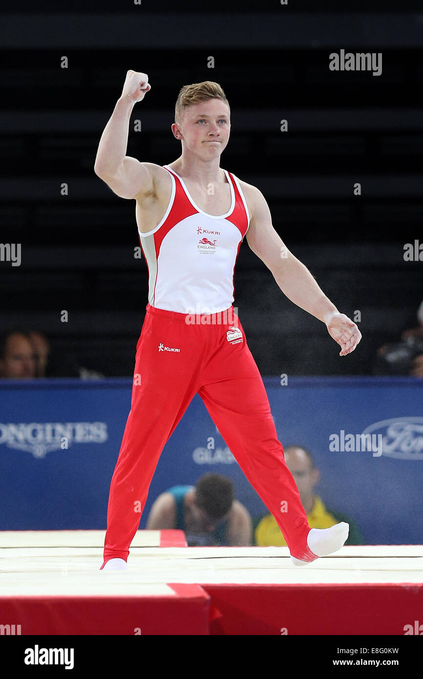 Nile Wilson (ENG) in action on the parallel bars. Artistic Gymnastics