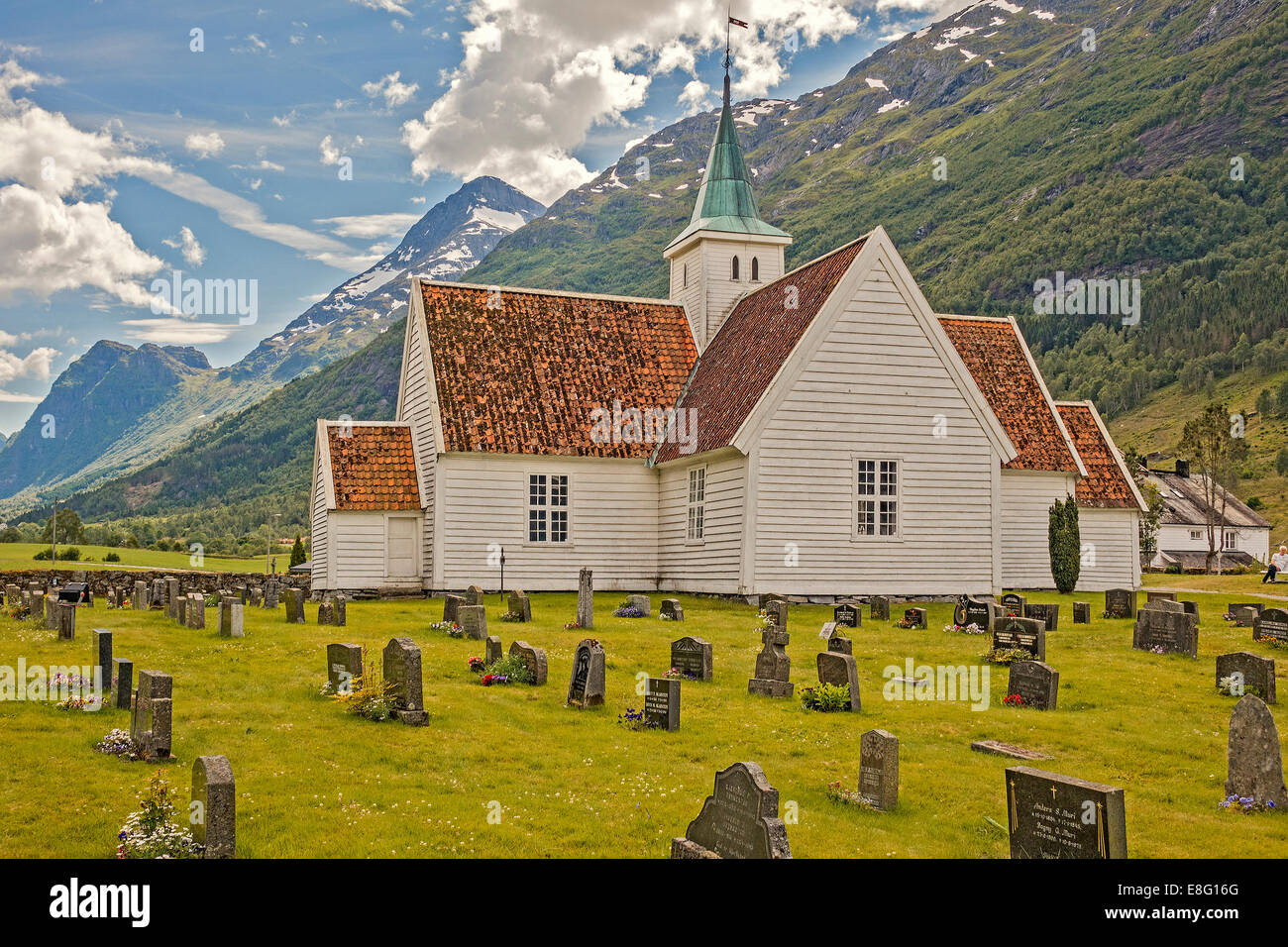 The Church At Olden Norway Stock Photo