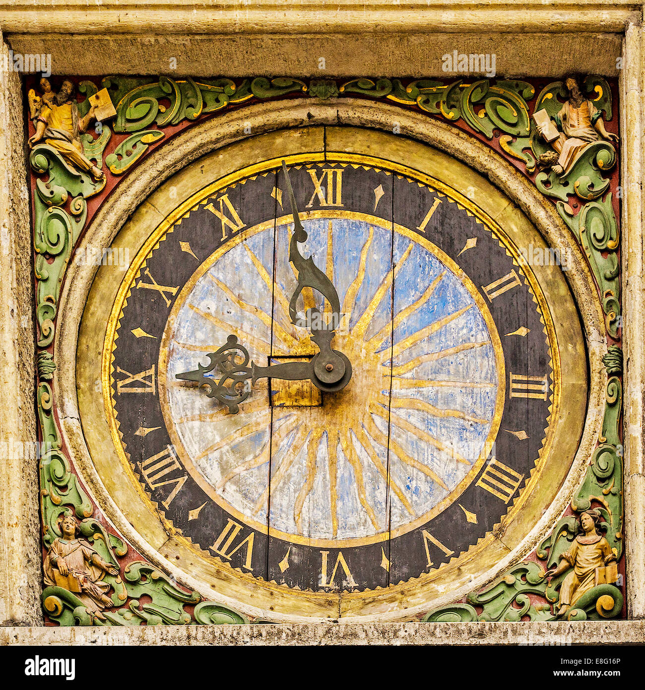 Ornate Church Clock Tallinn Estonia Stock Photo