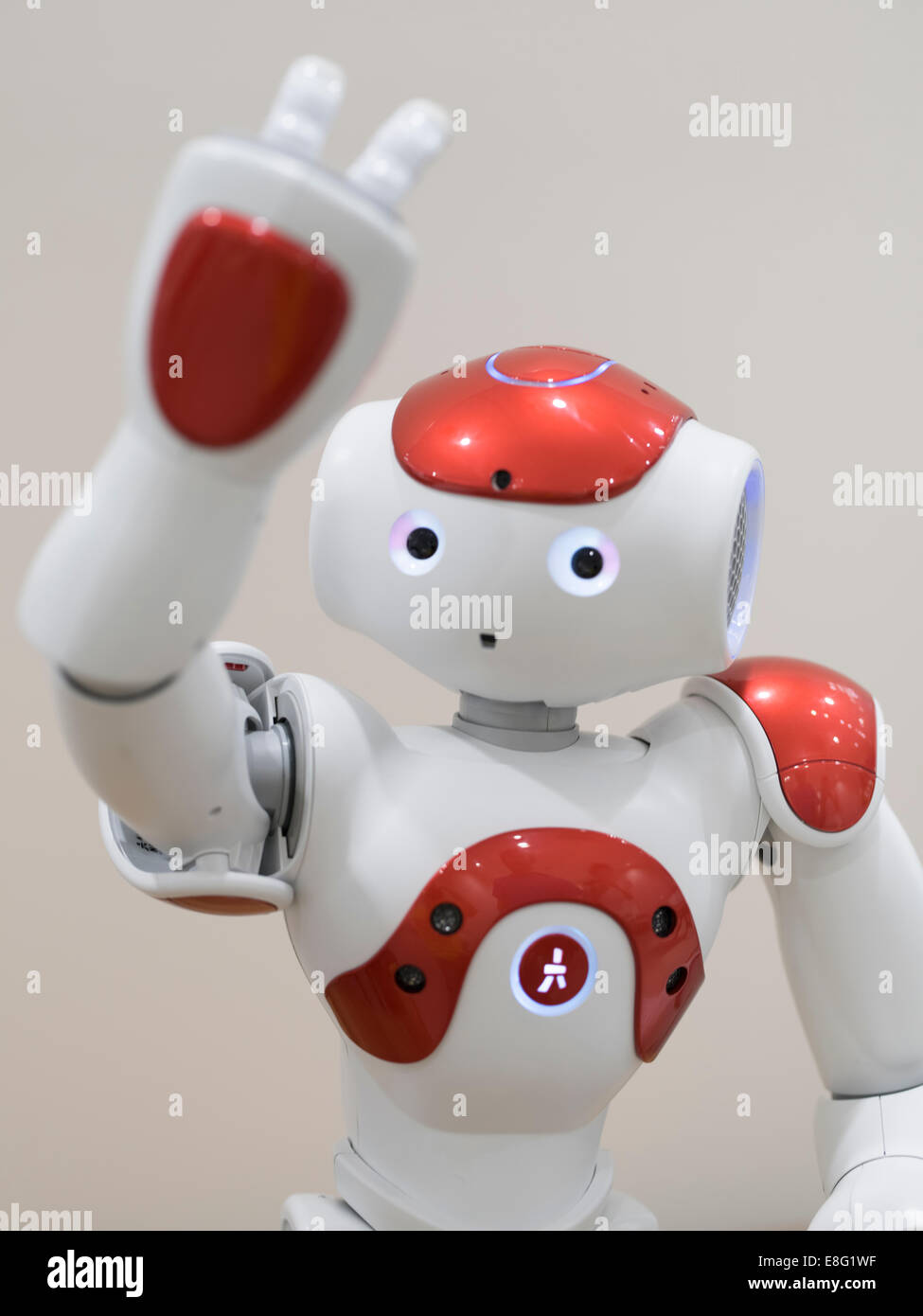 Nao an autonomous, programmable humanoid robot by Aldebaran Robotics. Stock Photo