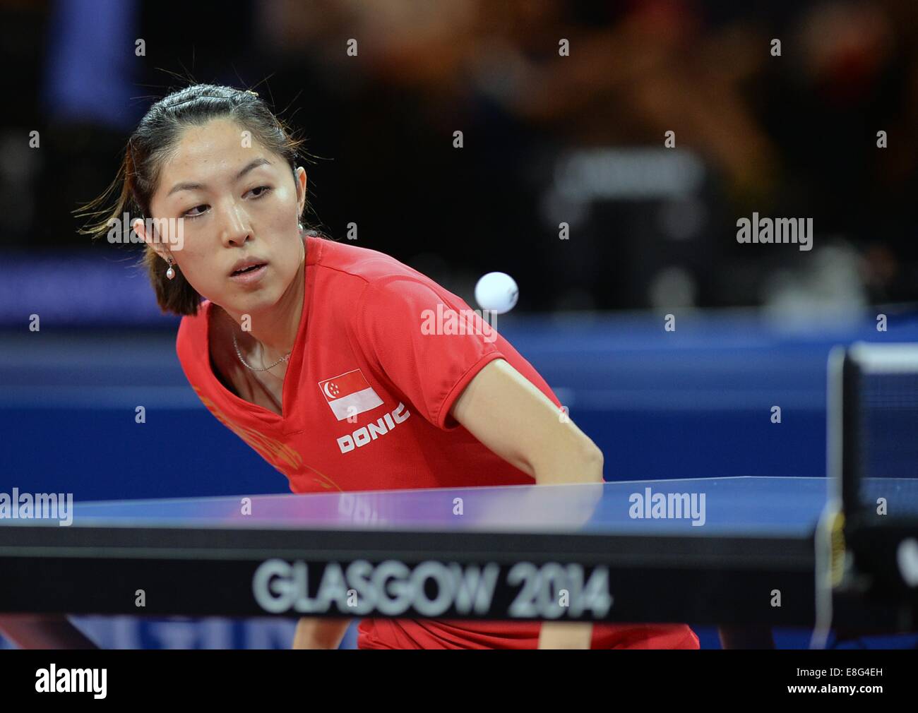Mengyu Yu (SIN). Womens team final. Table tennis.Scotstoun Sports Campus, Glasgow, Scotland, UK