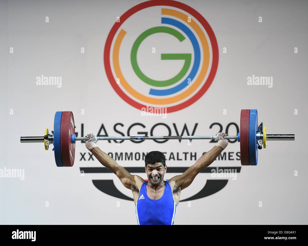 Rustam Sarang (IND).  Mens 62KG A final. Weightlifting. SECC - Glasgow, Scotland, UK -  300714 - Glasgow 2014 Commonwealth Games Stock Photo