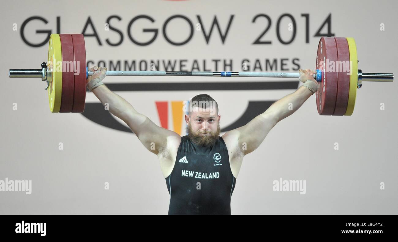 Stanislav Chalaev (NZL). Mens 105kg. Weightlifting. - SECC - Glasgow, Scotland, UK -  300714 - Glasgow 2014 Commonwealth Games Stock Photo