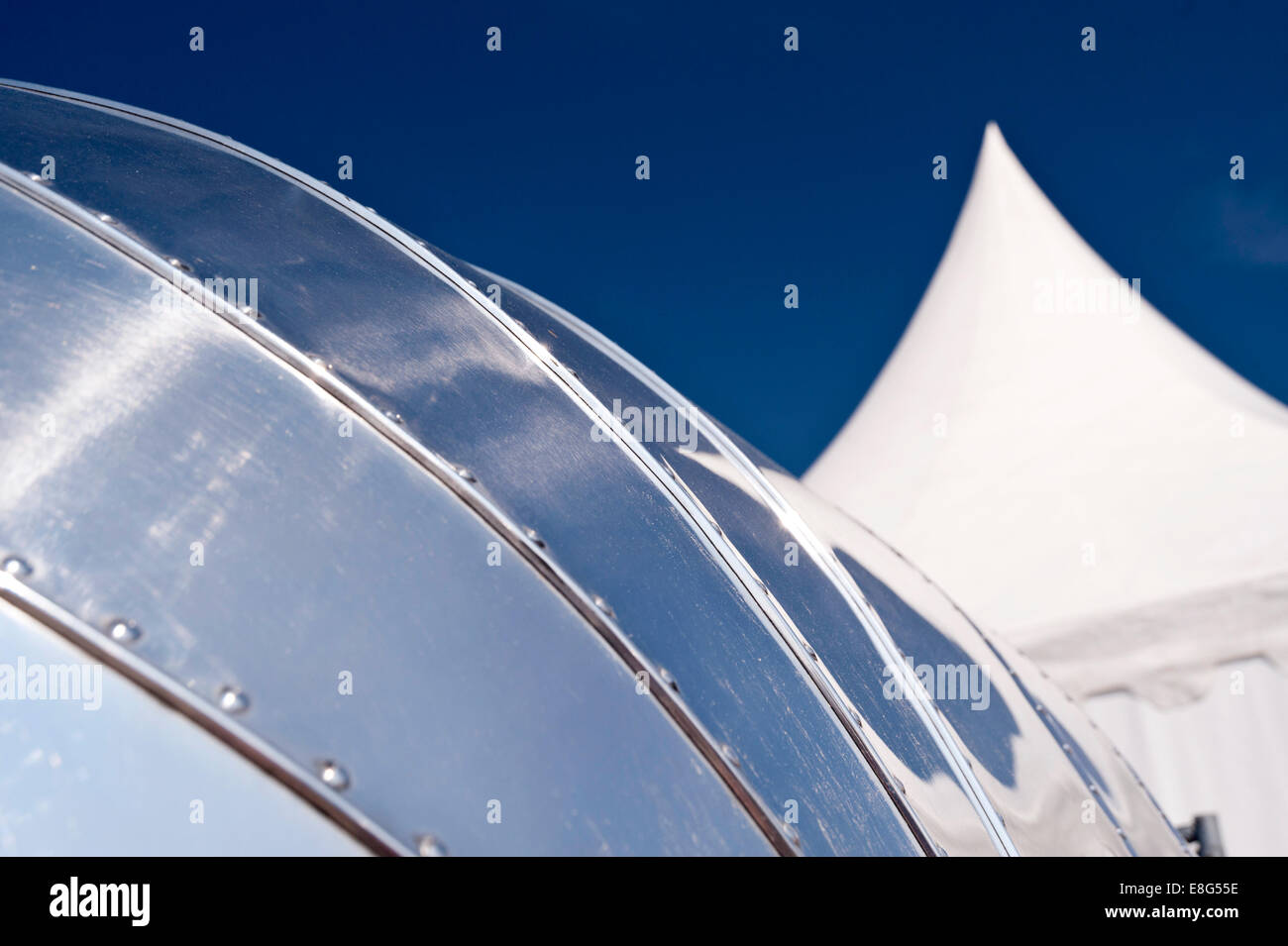 Reflections On An Aluminium Trailer Stock Photo Alamy