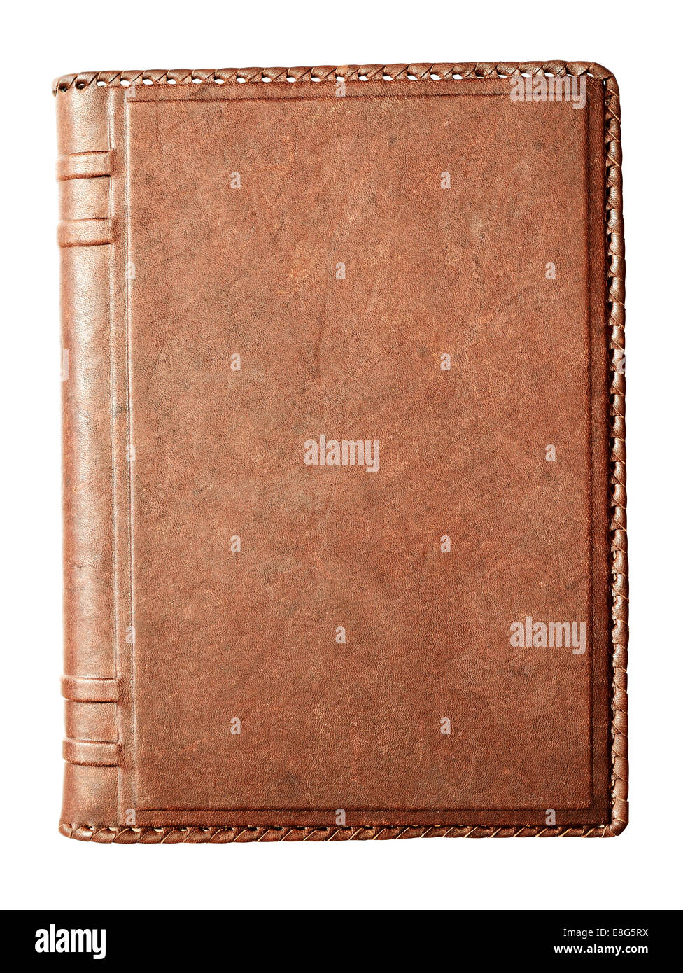 Notebook with leather cover isolated on white Stock Photo