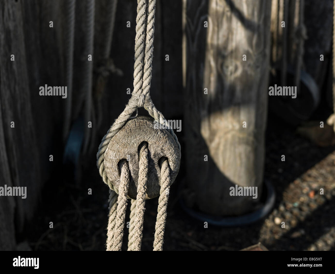 Detail of a ships rigging. Stock Photo