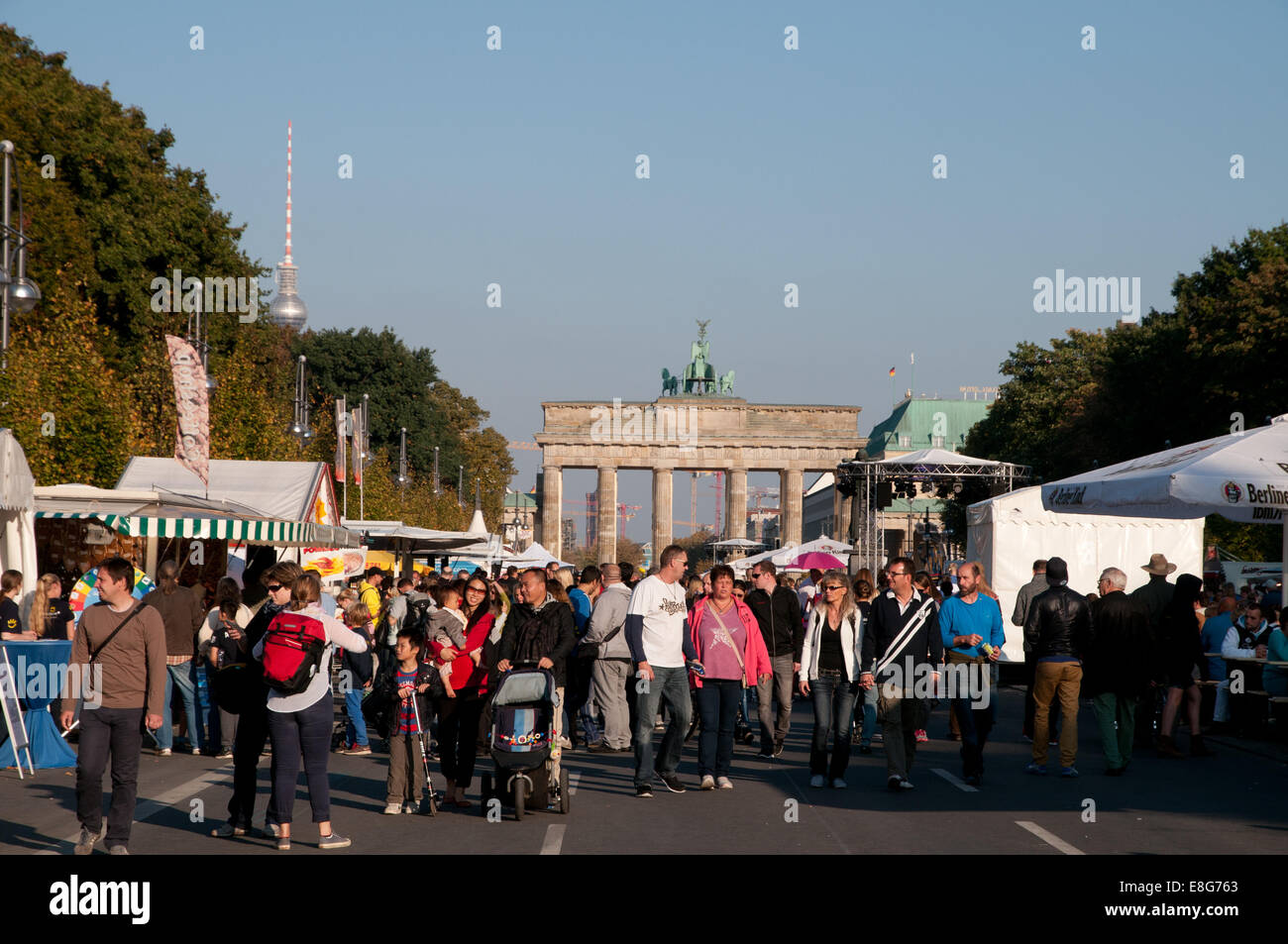 Street party celebrating German Unity Day in Berlin Stock Photo
