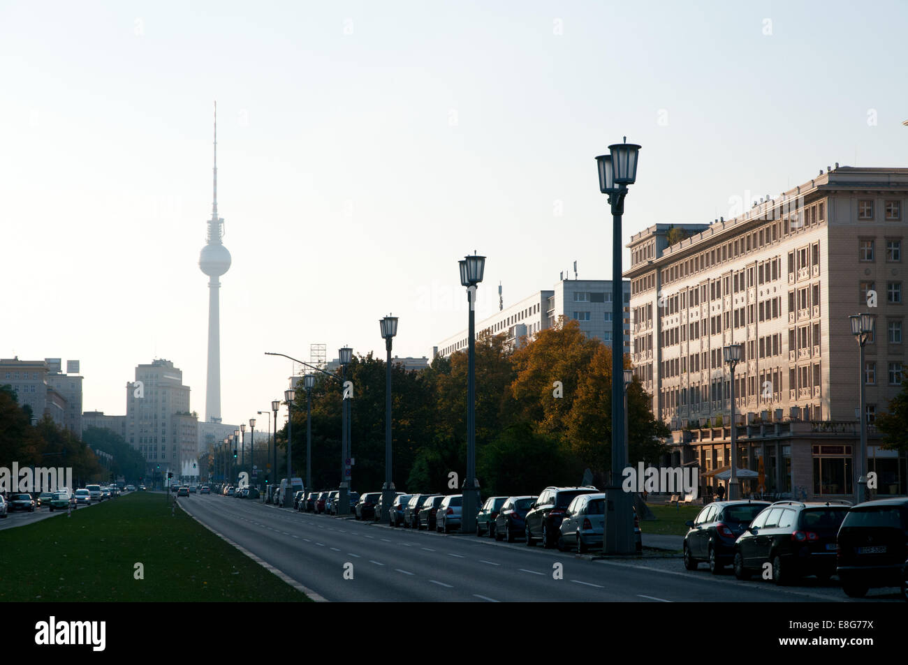 Karl Marx Allee socialist boulevard, eastern Berlin Stock Photo