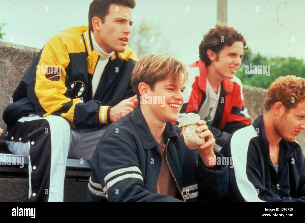 GOOD WILL HUNTING 1997 Miramax film with from l: Ben Affleck, Matt Damon, Casey Affleck and Cole Hauser Stock Photo