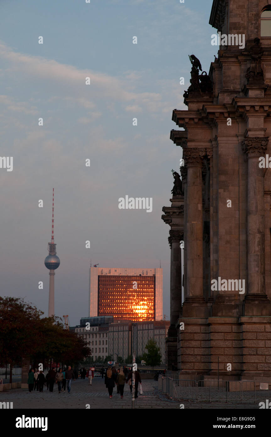 Sunset in Berlin Stock Photo