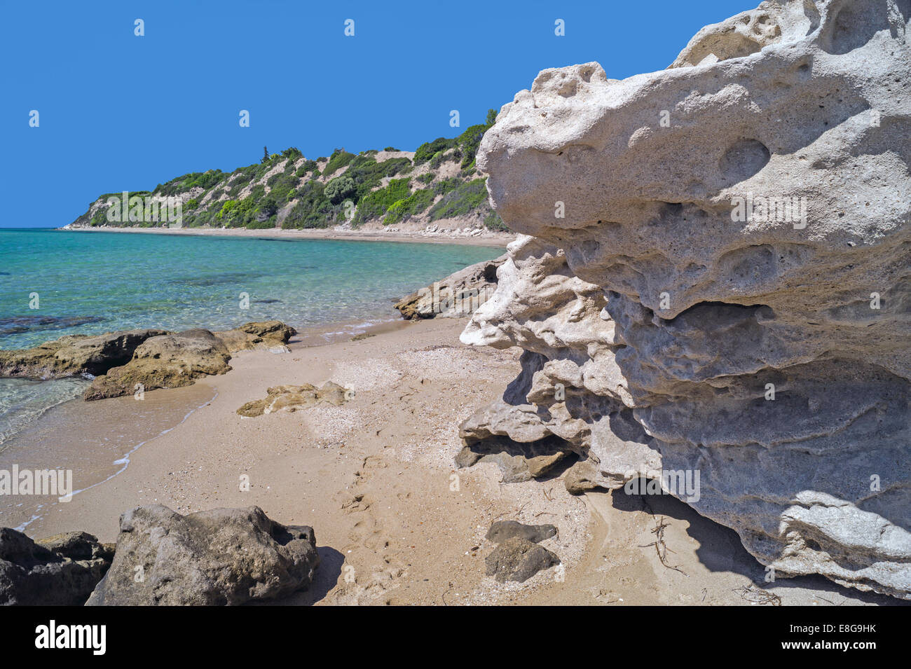 The famous beach at Halkidiki Peninsula, Greece Stock Photo