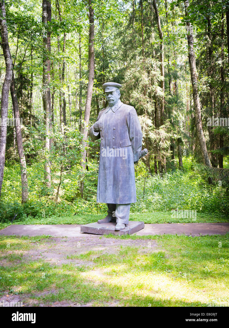 A statue of Josef Stalin stands in Grutas Park, near Alytus, Lithuania Stock Photo