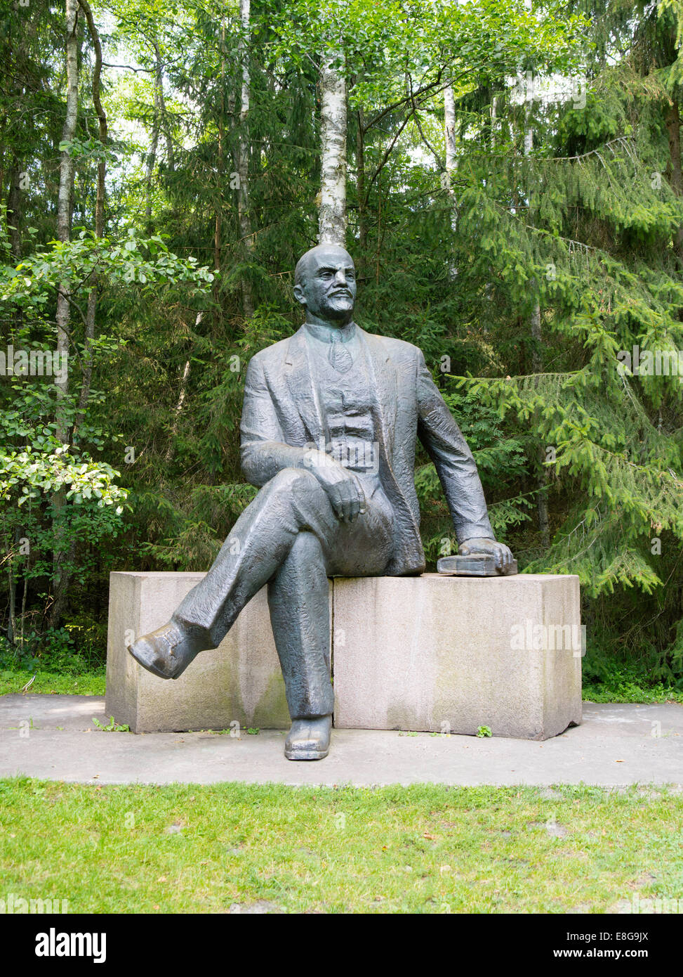 A statue of Vladimir Lenin stands in Grutas Park, near Alytus, Lithuania Stock Photo