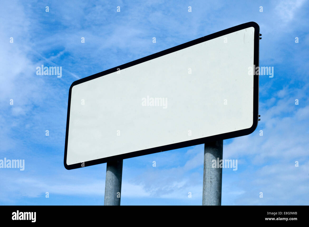 Blank white road sign Stock Photo