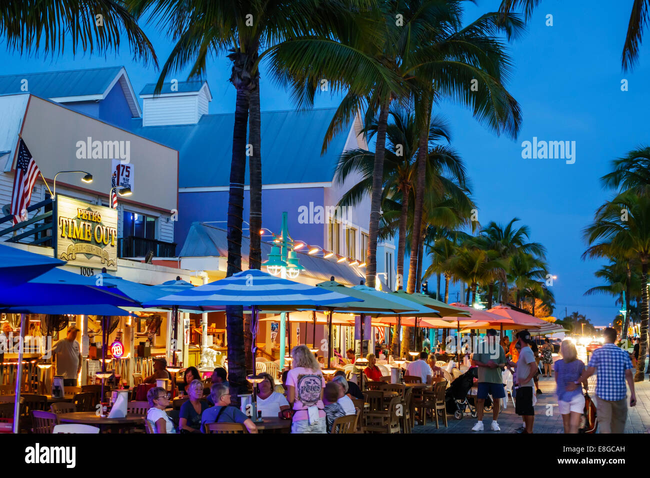 Fort Myers Florida Ft. Beach Estero Boulevard Time Times Square Stock