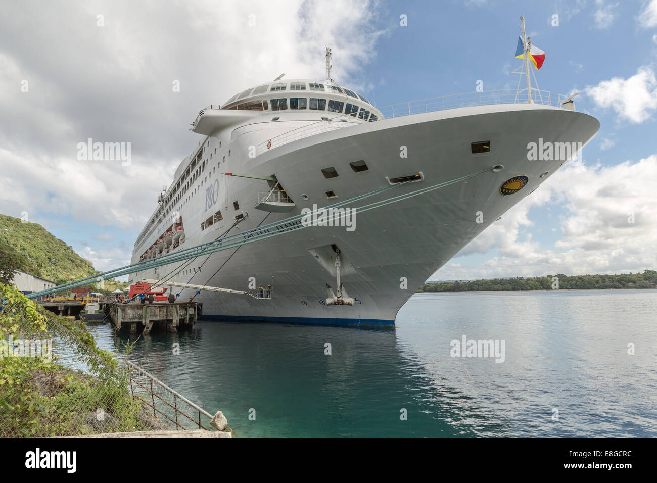 P&O cruise ship Pacific Dawn docked at Port Vila, Vanuatu Stock Photo