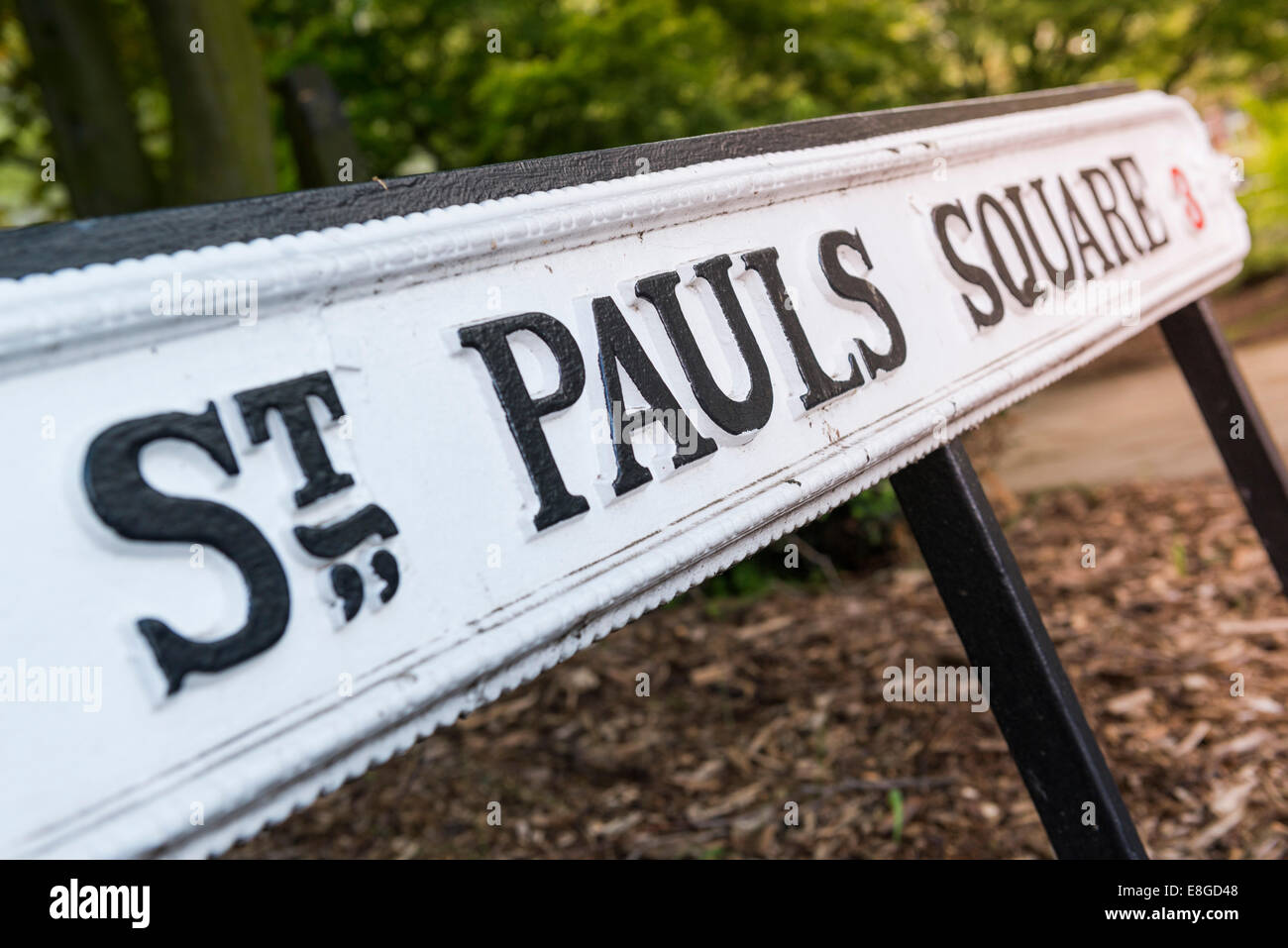 St Pauls Square, The Jewellery Quarter, Birmingham. Street sign Stock