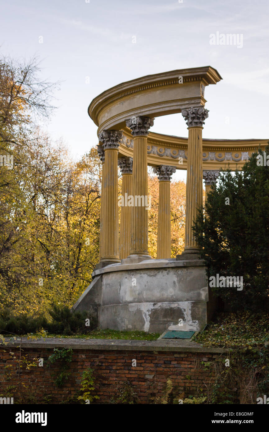 The Gloriette Monument columnn in Lancut Castle park of Lubomirski family, Subcarpathian Voivodship, Poland Europe Stock Photo