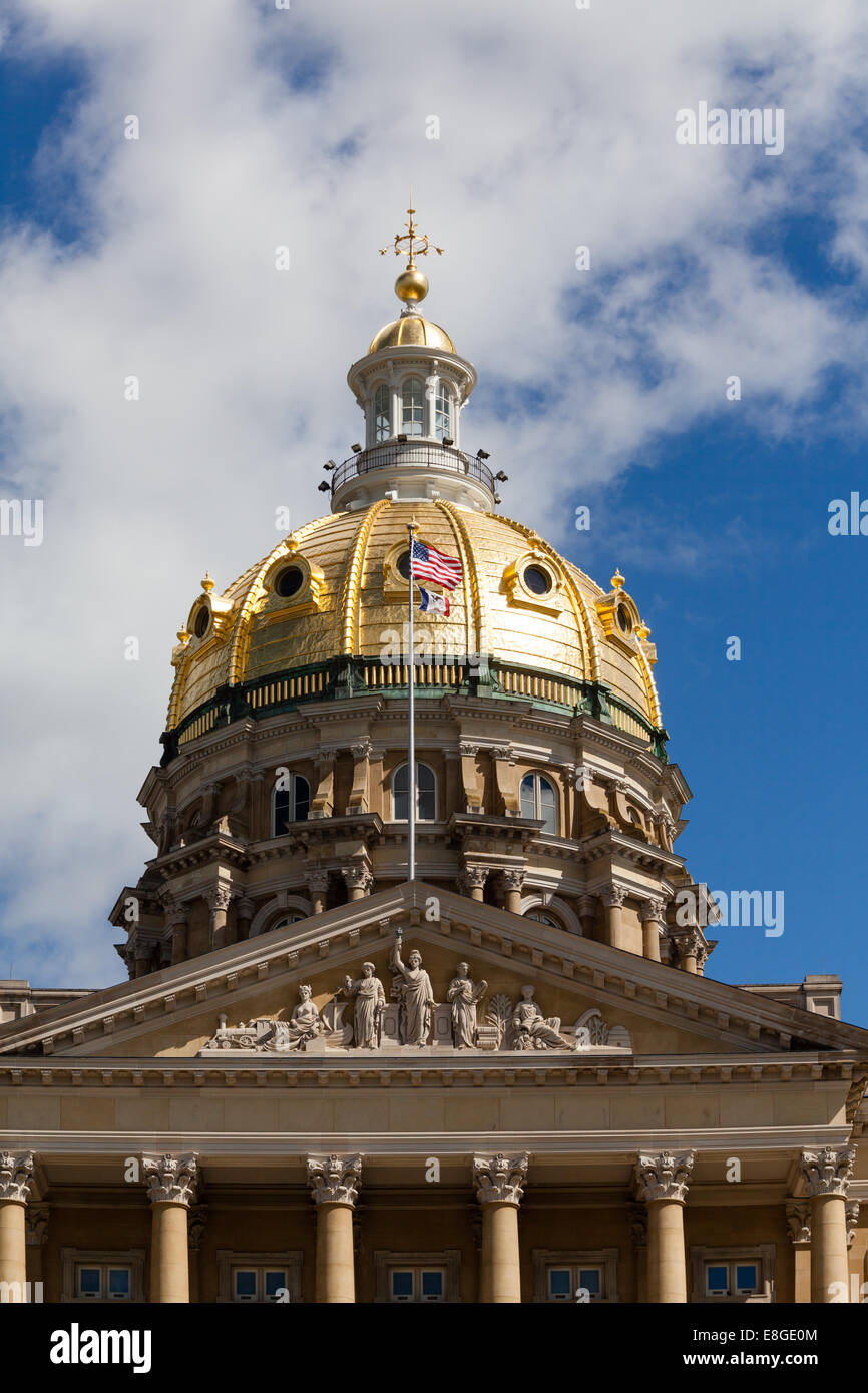 Iowa State Capitol Building, Des Moines Stock Photo