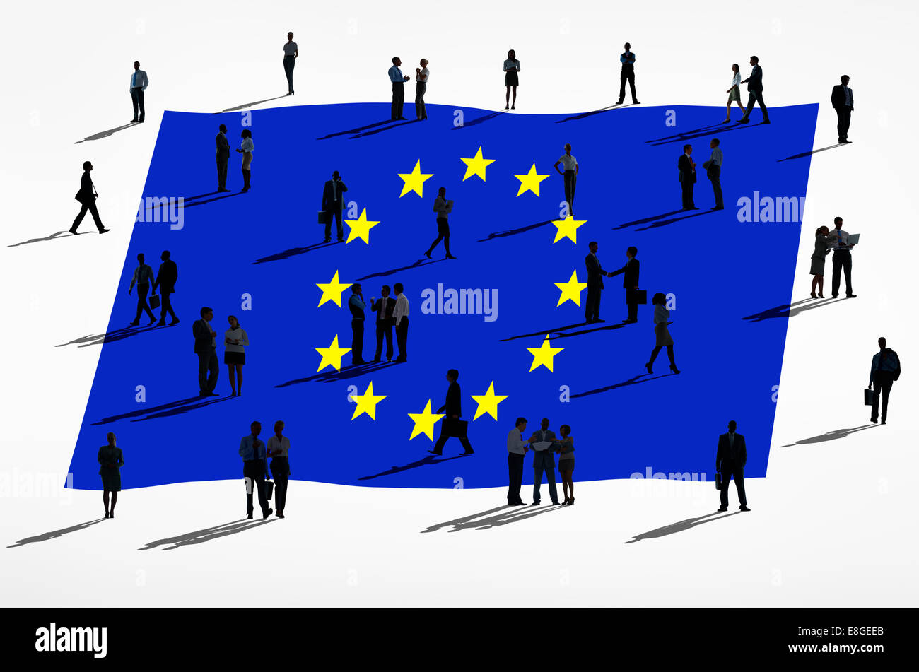 European union and a group of people. Stock Photo