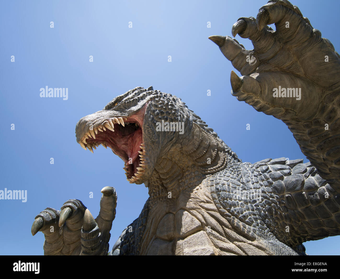 6.6-meter Godzilla at Tokyo Midtown’s garden in  Roppongi Tokyo. Celebrating 60th anniversary of first “Godzilla’’ movie in 1954 Stock Photo