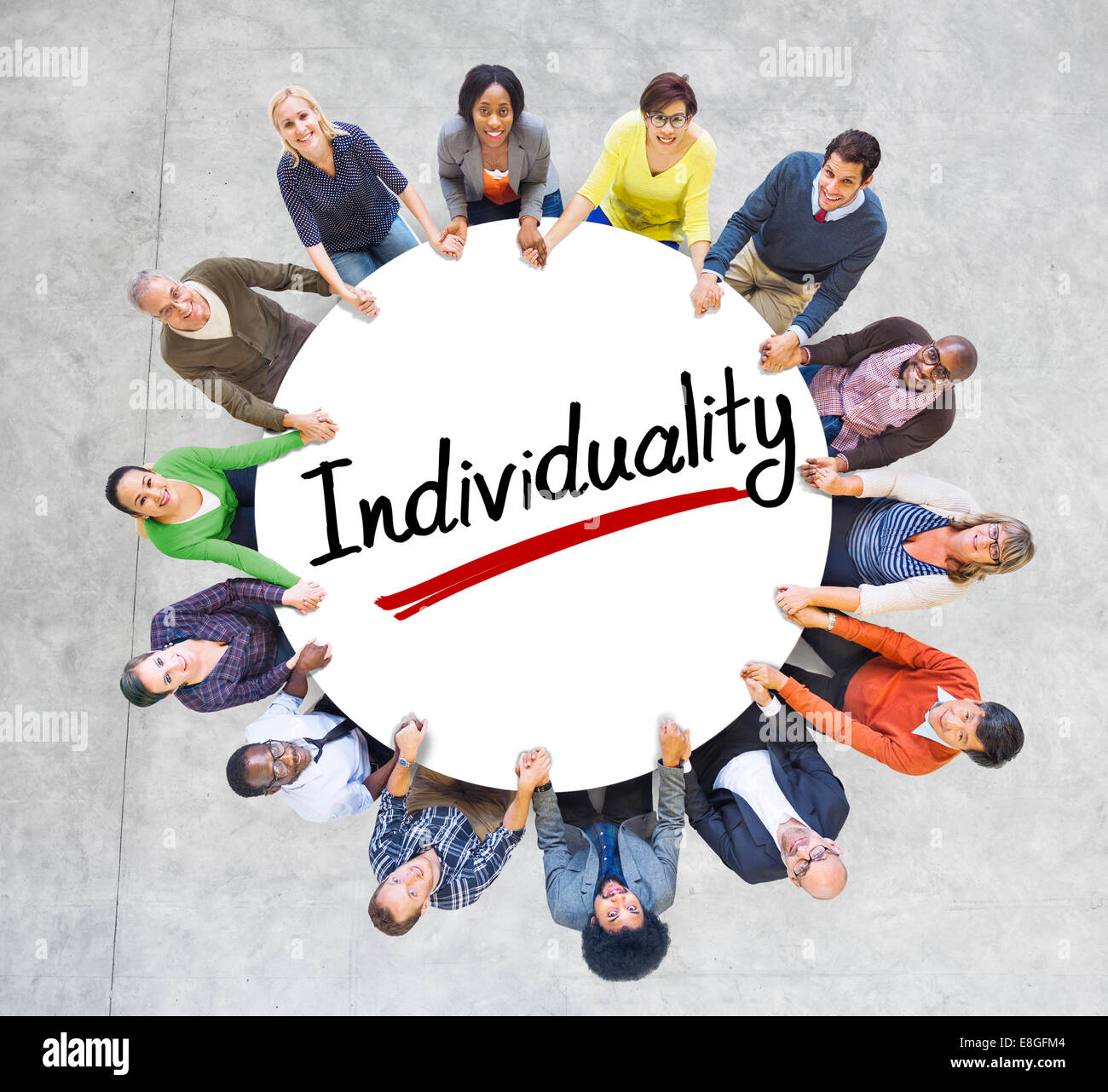 Aerial View of People and Individuality Concepts Stock Photo