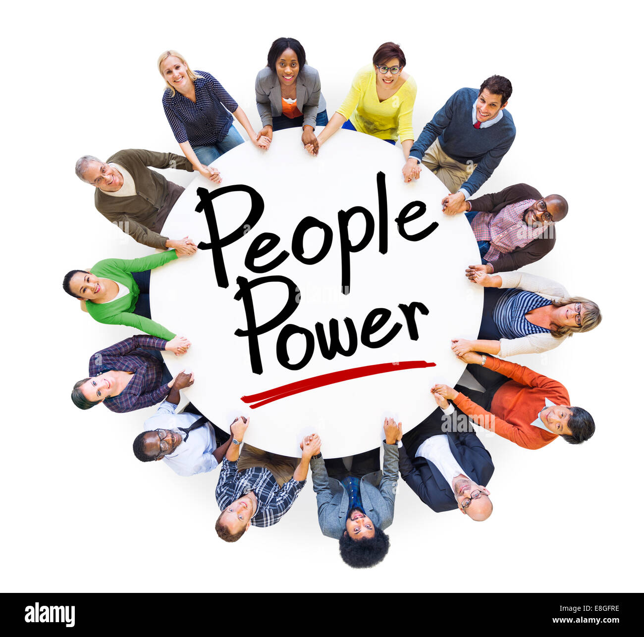 Group of People Holding Hands Around People Power Stock Photo
