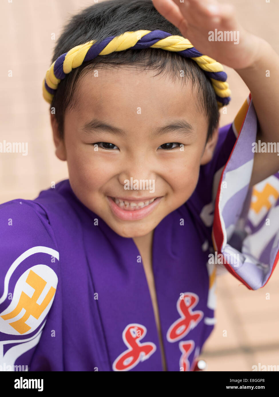 Young boy dancing at Awa Odori ( Awa Dance Festival ) held 12 to 15 ...
