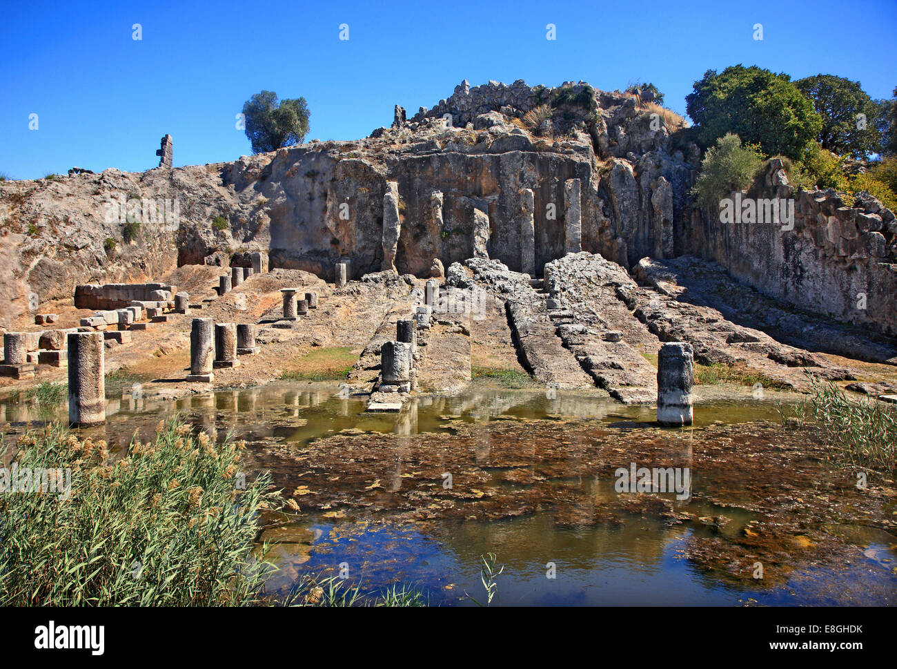 Ancient shipyards (4th century b.C. -unique find!) at Ancient Oiniades, close to Katochi village, Aitoloakarnania, Greece. Stock Photo