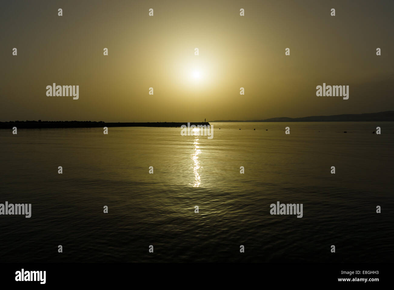 Golden sunset over the sea Stock Photo - Alamy