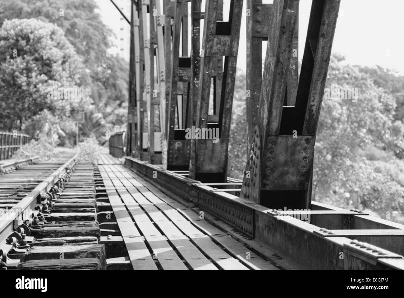 Abandoned railroad track Stock Photo